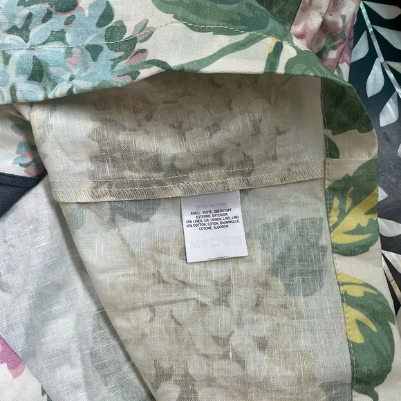 Anthropologie Mellie‎ Hydrangea Floral Raincoat Linen Trench Jacket Soft Girl - Picture 10 of 12